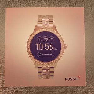Fossil gold tone crystal bezel smart watch  (NEW)